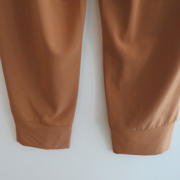THE KEMIST Tan Multi Pleat Front Baggy High Rise Tapered Pants UK 18 US 14 - Picture 11 of 15